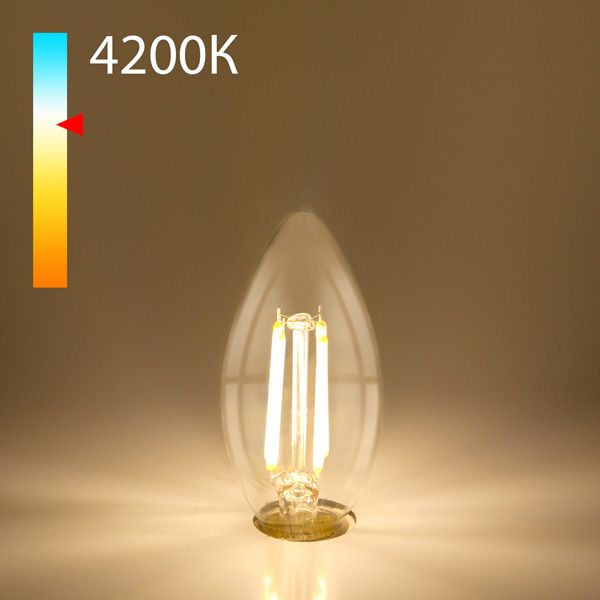 Филаментная светодиодная лампа "Свеча" C35 9W 4200K E14 (CW35 прозрачный) BLE1426