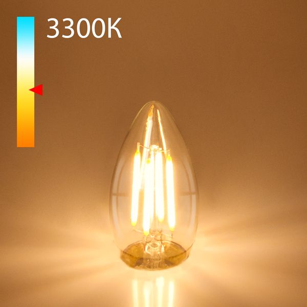 Филаментная светодиодная лампа "Свеча" C35 7W 3300K E27 (C35 прозрачный) BLE2735