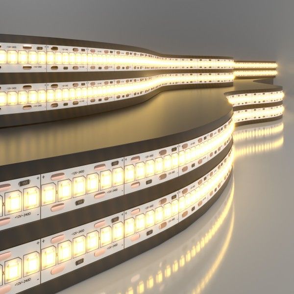 Светодиодная лента 12&nbsp;В 24&nbsp;Вт/м 240 Led/м 2835 IP20, теплый белый 3300 K, 5 м Лента светодиодная 12V 16W 240Led 2835 IP20 тёплый белый, 5м