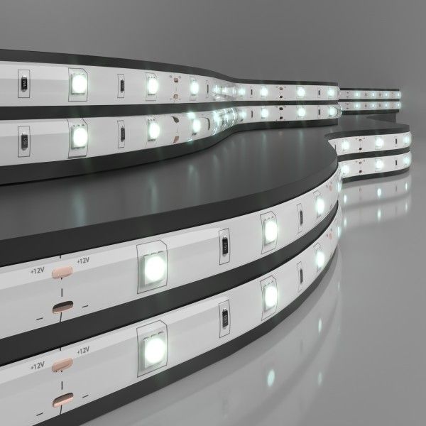 Светодиодная лента 12&nbsp;В 7,2&nbsp;Вт/м 30 Led/м 5050 IP65, холодный белый 6500К, 5 м Лента светодиодная 12V 7,2W 30Led 5050 IP65 холодный белый, 5м