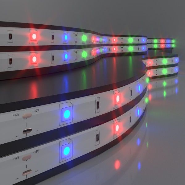 Светодиодная лента 12&nbsp;В 7,2&nbsp;Вт/м 30 Led/м 5050 IP65, мультиколор, 5 м Лента светодиодная 12V 7,2W 30Led 5050 IP65 RGB, 5м
