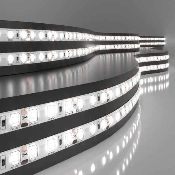Светодиодная лента 12&nbsp;В 9,6&nbsp;Вт/м 120 Led/м 2835 IP65, дневной белый 4200K, 5 м Лента светодиодная 12V 9,6W 120Led 2835 IP65 дневной белый, 5м