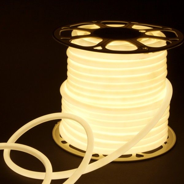 Светодиодный гибкий неон 220&nbsp;В 9.6&nbsp;Вт/м 144 Led/м 2835 IP67, круглый дневной белый 4200 K, 50 м Гибкий неон 220V 9,6W 144Led 2835 IP67 круглый дневной белый, 50 м